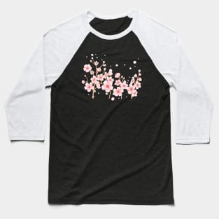 Pink Cherry Blossom Watercolor Floral Patterns Romantic Soft Delicate Baseball T-Shirt